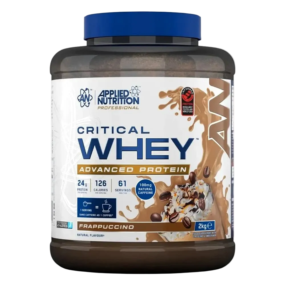 Critical Whey Applied Nutrition 2kg - Chocolate, White Chocolate, Frappuccino, Banana, Hazelnut